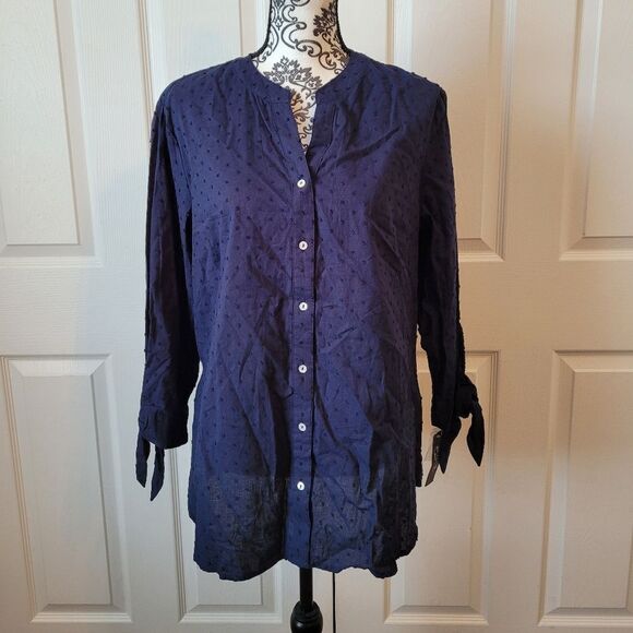 Zac & Rachel Tops - NWT Zac & Rachel woman's blue tie cuff top‎